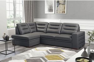 Leather corner sofa XL - Caro (Pull-out bed with storage box)